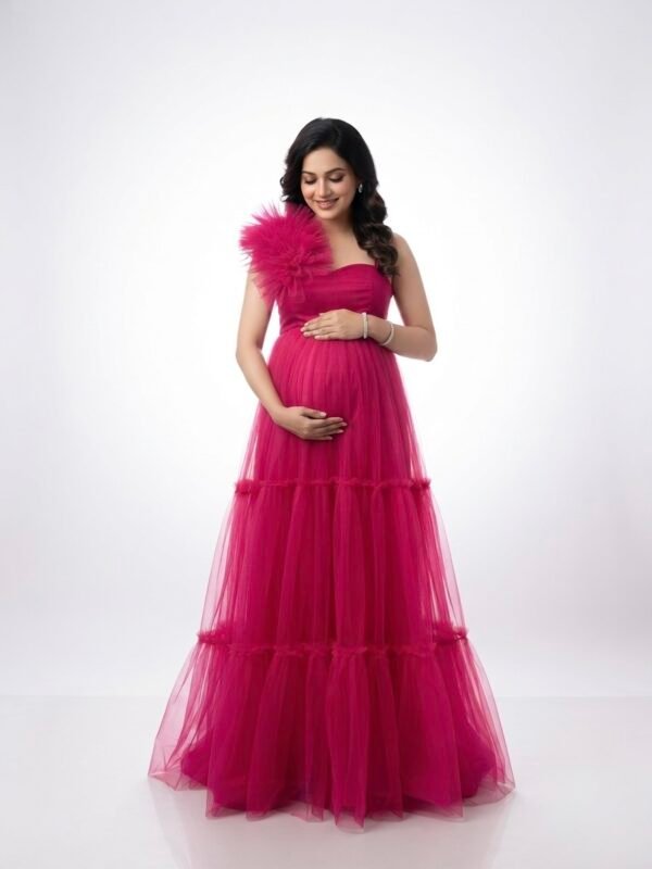 Rose bloom Maternity Gown